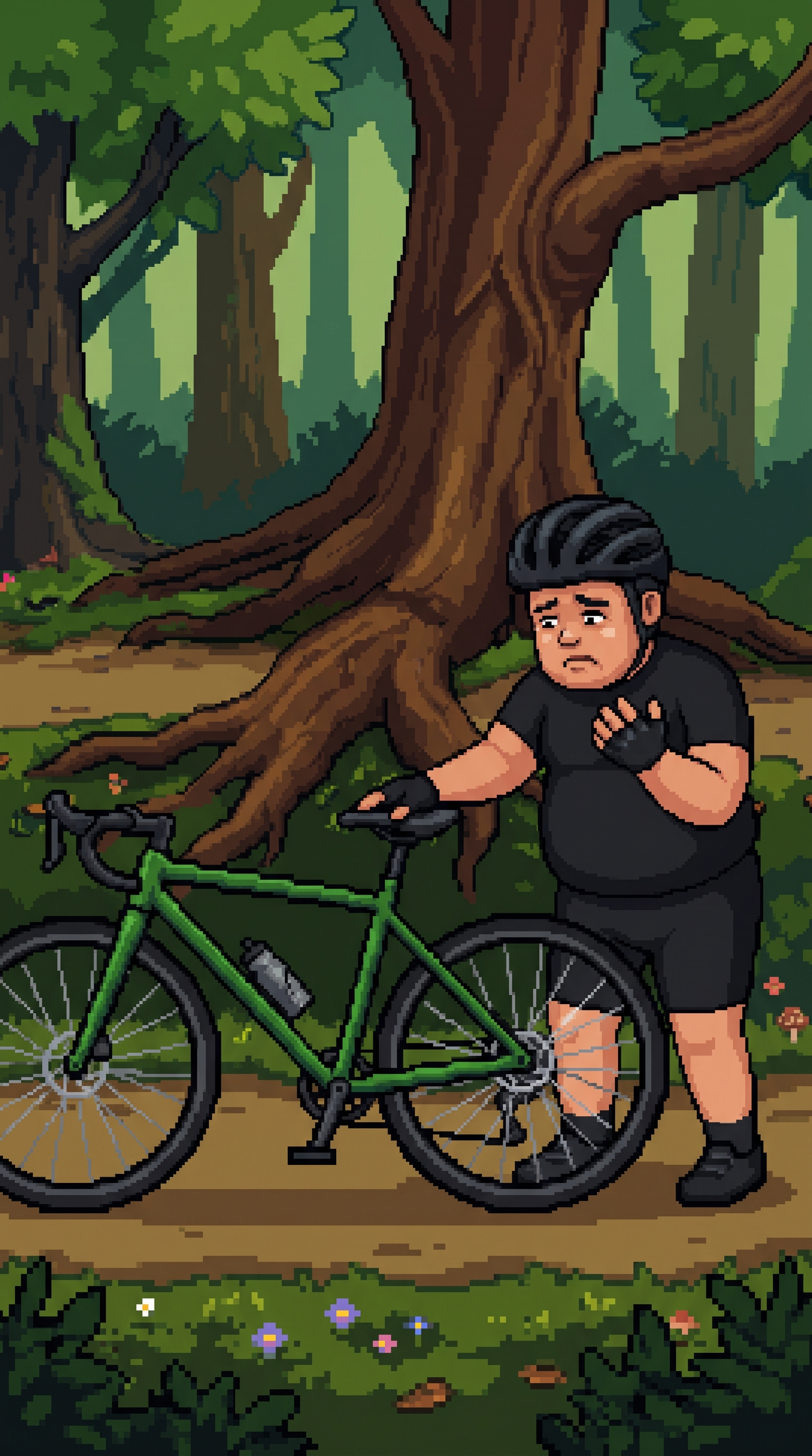 Gravelbiker traurig
